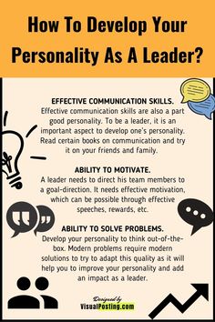 a poster with the words how to develop your personality as a leader