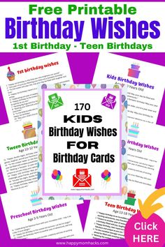 birthday wishes for kids with free printables