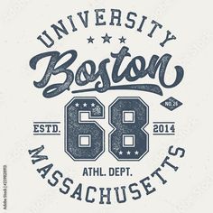 an old school logo with the number 80 and stars on it for boston university, massachusetts