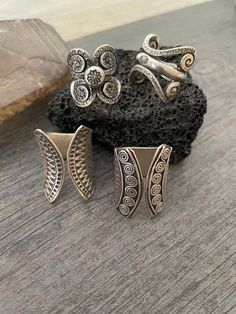 You can choose between 4 different and unique sterling silver rings. Each has a different style and design, but all are perfect for your day by day outfits and super comfy and easy to match with other accessories and any outfit. In one of the pictures you can see a number that represents each ring for you to choose from. Ring #1- Size 8.75, can be open to a bigger size but this will create a gap in the front. And the ring is 2.7cm- 1.10 inch long Ring #2- Size 8.5 , can be open to a bigger size Unique Handmade Silver Midi Rings, Unique Handmade Stackable Rings With Open Band, Unique Handmade Open Band Stackable Rings, Bohemian Sterling Silver Wide Band Ring, Unique Handmade Wide Band Open Ring, Bohemian Sterling Silver Ring, Handmade Bohemian Sterling Silver Wide Band Ring, Handmade Bohemian Wide Band Ring In Sterling Silver, Handmade Vintage Wide Band Open Ring