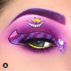 Cheshire Cat Acrylic Nails, Cute Cheshire Cat Makeup, Cheshire Cat Eye Makeup, Alice In Wonderland Eye Makeup, Stitch Disney Makeup, Disney Character Makeup Looks, Disney Makeup Ideas, Disney Makeup Looks, Stitch Makeup