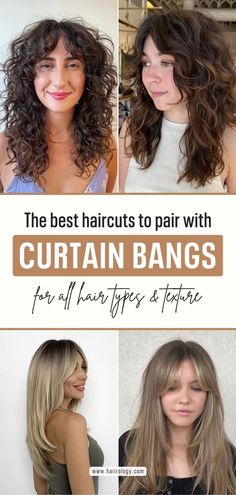 Ready to rock the latest and trending hairstyle with curtain bangs? In my latest blog, I have shared everything you need to know about the best haircuts to pair with curtain bangs for all hair types and textures. If you have short, curly, thick, or thin hair, this comprehensive guide to curtain bangs will be everything you need to know. Head over to my recent blog to select your perfect hairstyle for your preferred curtain bangs, face shape and hair texture. Face Shaping Curtain Bangs, Long Curly Hair With Layers And Curtain Bangs, Layered Haircut With Curtain Bangs Curly, Bangs For Short Wavy Hair, Mid Length Hair With Curtain Bangs Round Face, Natural Wavy Curtain Bangs, Curly Front Bangs, Curtain Bangs Diamond Face Shape, Med Length Hair With Curtain Bangs