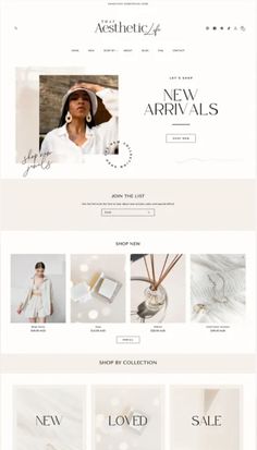 the website design for aesthetica, an online store that sells luxury jewelry and accessories