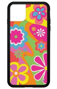 an iphone case with colorful flowers on it