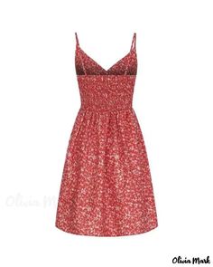 Olivia Mark - Vestido de tirantes con estampado floral - Casual Style Casual Spring Mini Dress With Straps, Fitted Strappy Sundress For Spring, Casual Strapped Mini Sundress, Red V-neck Summer Sundress, Casual Red V-neck Sundress, Red V-neck Sundress For Summer, Casual V-neck Sundress With Straps, Spring Strappy Dress, Spring Strappy Lined Dresses