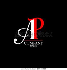 letter logo design with red and white color on black background for company identity or business