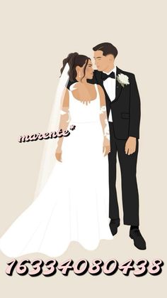 Wedding portrait illustration / Bloxburg decal Berry Avenue Codes Pictures Wedding, Berry Avenue Codes Pictures Couple, Picture Decals, Wedding Decals