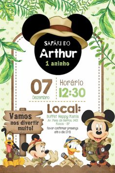 the poster for an event with mickey mouse and friends