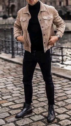 Mens Fall Outfits, Mens Winter Fashion Outfits, Black Outfit Men, Mens Casual Outfits Summer, Men Fashion Casual Shirts, Stylish Men Casual, Trendy Mens Fashion, Mens Casual Dress Outfits, Fall Outfits Men