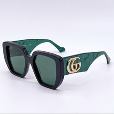 Brand: Gucci Model: Gucci Gg0956s 001 54-19-145 Condition: New Gender: Women’s Age Group: Adult Color: 001 Frame Color: Black, Green Frame Material: Acetate Lens Color: Green Lens Socket: 54 Mm Bridge Width: 19 Mm Temple Length: 145 Mm Made In Italy Item Includes: - Authentic Sunglasses - Certificate Of Authentic - Authentic Case, Bag - Cleaning Cloth We Guarantee That All Our Items Are 100% Authentic And Brand New. Luxury Green Sunglasses With Uv Protection, Luxury Green Sunglasses With Square Frame, Luxury Green Sunglasses With Mirrored Lenses, Designer Green Sunglasses With Gradient Lenses, Luxury Green Polarized Sunglasses, Luxury Green Sunglasses With Gradient Lenses, Gucci Green Sunglasses With Mirrored Lenses, Gucci Green Sunglasses With Uv Protection, Gucci Green Polarized Sunglasses