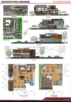 architectural drawings showing the different sections of a house and how they are used to make it