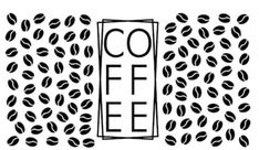 coffee beans with the word coffee written in black and white on top of it, surrounded by