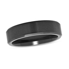 men's wedding band with black ceramic inlay and satin finish, 8mm