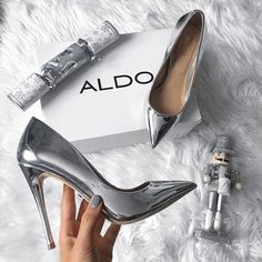 We've got all the festive feels.  Shop @sarahcout's pick - the silver Stessy - in bio. #AldoCrew Hak Tinggi, Hot Shoes, Aldo Shoes, Shoe Obsession, Dream Shoes, Beautiful Shoes, Cute Shoes, Women's Pumps