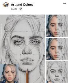 the process to draw a woman's face is shown in this screenshote