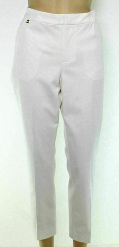 Lauren By Ralph Lauren Designer Pants Women's SZ 16 WHITE STRETCH ANKLE PANTS Designer Logo  NEW WITH TAGS White Elegant Flat Front Bottoms, Elegant White Flat Front Bottoms, Classic White Flat Front Pants, Designer Pants, Designer Logo, Logo New, Ralph Lauren Women, Lauren By Ralph Lauren, Pants Design