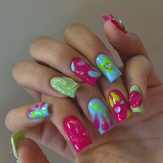 Lisa Frank Nails, Cat Nail Designs, Bold Nails, Queen Nails, Gel Toe Nails, Acrylic Toe Nails, Cute Acrylic Nail Designs, Lisa Frank