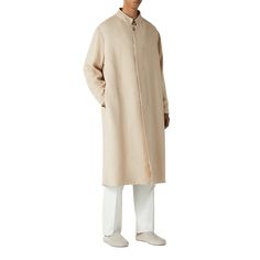 Loro Piana "Edvin" trench coat in linen features a self-belt with a leather-covered buckle Stand collar Concealed button front Side on-seam pockets Long sleeves Relaxed fit Unlined Dry clean Trim: Leather Made in Italy Luxury Linen Workwear Outerwear, Business Linen Outerwear With Hidden Button Closure, Classic Linen Outerwear With Spread Collar, Modern Linen Outerwear With Lapel Collar, Linen Outerwear With Concealed Placket And Lapel Collar, Single Breasted Linen Outerwear With Spread Collar, Linen Single Breasted Outerwear With Spread Collar, Linen Single-breasted Outerwear With Spread Collar, Luxury Linen Outerwear With Pockets