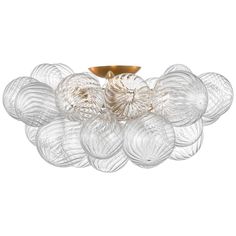 Visual Comfort Talia 4 - Light Semi Flush Mount by Julie Neill | Perigold Globe Light Fixture, Flush Chandelier, Ceiling Chandelier