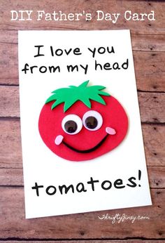 i love you from my head tomato card