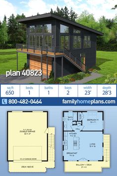 two story house plan with loft and open floor plans for small houses in the woods