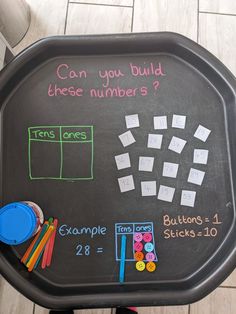 a blackboard with writing on it that says can you build these numbers?