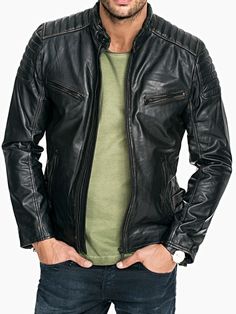 Mens Quilted Rub Off Goatskin Leather Jacket Distressed Black Racer Jackets, Distressed Leather Jacket, Classic Leather Jacket, Cafe Racer Jacket, Best Leather Jackets, Distressed Jacket, Lambskin Leather Jacket, Men's Leather Jacket, Biker Leather