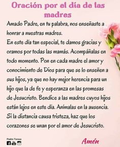 a poem written in spanish with pink flowers