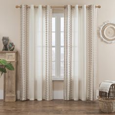 PRICES MAY VARY. PACKAGE: Include boho curtains 2 panels, and each measures 52''x72'', total 104''x72''. Each panel has 8 silver grommets, easy to hang up and fit the curtain rods within 1.6'' diameter. LIGHT FILTERING & PRIVACY: These boho curtains are crafted from open weave linen fabric which will filter out some harsh sunlight and let the right amount natural light in. Meanwhile, these curtains have good light filtering performance, create a bright and elegant ambiance to your room. Also, th Brown Curtains, Sheer Linen Curtains, Bohemian Curtains, Farmhouse Windows, Farmhouse Curtains, Boho Curtains, Rustic Curtains