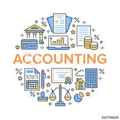 the word accounting surrounded by icons and symbols