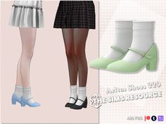 three different styles of shoes and skirts for the simss's resource