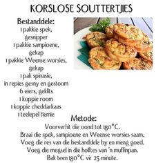 the recipe for koroslose souterties is shown in black and white