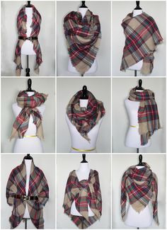 9 Ways to Style a Blanket Scarf for Petites Diy Blanket Scarf, Blanket Scarf Outfit, Ways To Tie A Scarf, How To Wear A Blanket Scarf, Tie A Scarf, Cooler Style, Ways To Wear A Scarf, How To Wear A Scarf