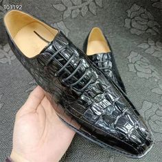 Business Style Genuine Crocodile Skin Men Dress Shoes Authentic Real True Alligator Leather Male Luxury Crocodile Pattern Leather Lace-up Shoes, Classic Crocodile Pattern Leather Shoes For Semi-formal Occasions, Luxury Crocodile Pattern Leather Shoes For Semi-formal Occasions, Semi-formal Luxury Leather Shoes With Crocodile Pattern, Semi-formal Black Crocodile Pattern Leather Shoes, Crocodile Skin, Business Fashion, Alligator, Black Lace