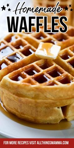 HOMEMADE WAFFLES Classic Waffles, Waffle Batter Recipe, Classic Waffle Recipe, Best Waffle Recipe, Homemade Waffle, Morning Treats