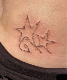 a woman's stomach with three stars on it and the word love written in cursive writing