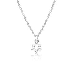 Add some faith and style to your everyday look with our Tiny Jewish Star of David Necklace! This delicate necklace features a tiny Star of David pendant, perfect for showing off your Jewish heritage in a subtle and fashionable way. You'll love adding this unique and meaningful piece to your jewelry collection! * Sterling silver * 1/4" * 16" rolo chain with a 2" adjustable extender Dainty Star Of David Necklace With Adjustable Chain, Dainty Sterling Silver Star Of David Necklace, Dainty Star Of David Charm Necklace With Delicate Chain, Minimalist Star Of David Necklace For Everyday, Silver Star Of David Necklace For Everyday, Everyday Silver Star Of David Necklace, Dainty Star Of David Charm Necklace For Gift, Dainty Star Of David Necklace With Star Charm, Diy Purse Organizer