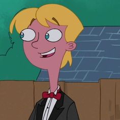 a cartoon character wearing a tuxedo and bow tie