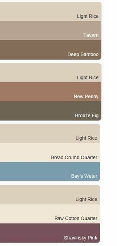 the different shades of paint that are available in this color scheme, including brown, blue and