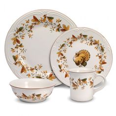 an image of a turkey dinnerware set