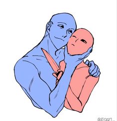 a drawing of a man holding a baby in his arms