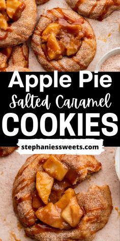 apple pie salted caramel cookies with text overlay