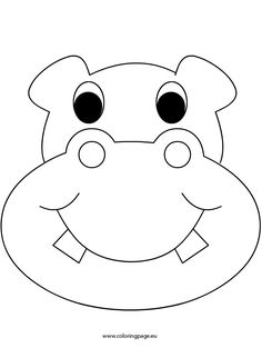 an animal mask with eyes and nose for children to color on the face is black and white