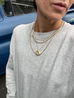 Classic elegance. Your new favorite staple piece!  I promise you this 18k gold plated 16" tennis necklace with the sparkliest cubic zirconias will be worn on repeat with people asking you where it's from. Tennis Necklace Outfit, Necklace Layering, Tennis Necklace, Wedding Jewellery Necklace, I Promise You, On Repeat, Jewelry Inspo, Staple Pieces, Wedding Necklace