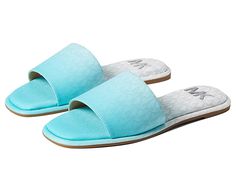 MICHAEL Michael Kors Hayworth Slide - Women's Shoes : Ocean Blue : Complement your cool and comfy warm weather style wearing the MICHAEL Michael Kors Hayworth Slide Sandals. Synthetic upper, lining, and insole. Slip-on style for easy on/off. Open square toe. Ombré effect with logo detailing. Synthetic outsole. Imported. Measurements: Heel Height: 1 4 in Weight: 8 oz Product measurements were taken using size 9, width M. Please note that measurements may vary by size. Weight of footwear is based Slides Women, Ombre Effect, Ocean Blue, Blue Ocean, On Off, Slide Sandals, Warm Weather, Mule Shoe, Women's Shoes