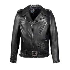 The perfecto® 519 biker jacket is one of our most loved leather motorcycle jackets in a midweight pebbled cowhide.    - 26" back length  - midweight pebbled cowhide  - large back panel design  - nickel hardware  - vintage schott perfecto® label  - double needle stitched shoulder epaulets with "one star"  - snap down lapels and collar  - bi-swing back  - zippered sleeve cuffs with wind flaps  - attached snap down belt with buckle  - three outside zippered pockets plus small coin flap pocket  - lower inside map pocket  - 1 ½” diamond 3oz polyfill insulated fixed quilt body liner  - made in the usa    age group  adult    gender  unisex    condition  new    custom product  false Back Panel Design, Schott Perfecto, Motorbike Jackets, Motorcycle Leather Jacket, Belt With Buckle, Motorcycle Jackets, Caged Sandals, Black Aviators, Motorcycle Leather