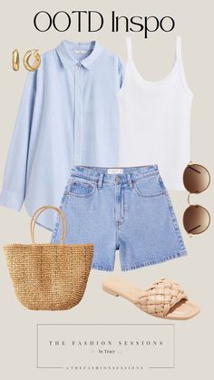 Hampton Outfits Summer, Daily Casual Outfits For Women, Minimal Chic Style Outfits, Mode Tips, Ootd Inspo, Summer Fashion Outfits, Clothes And Accessories, Looks Style, Lookbook Outfits