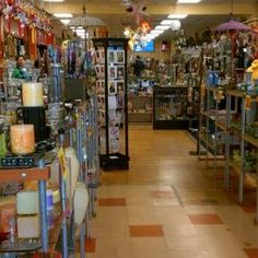 the inside of a store filled with lots of items