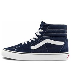 Vans SK8-Hi Blue/White Sneakers/Shoes Sk8 Hi Vans, White Shoes Sneakers, Vans Sk8 Hi, Vans Shop, Vans High Top Sneaker, Sk8 Hi, Sneakers Blue, Vans Sk8, Sneakers Shoes