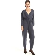 J. Crew Nwt $198 Merino Wool Sweater-Jumpsuit In Heather Charcoal | Sz Xs Product Details Color: Heather Charcoal We're All About Sweater-Dressing, And This Is Our Latest Way To Do It... A One-And-Done Jumpsuit That's Super Comfy And Surprisingly Polished, With A Flattering Faux-Wrap Neckline. By Buying Cotton Products From J.Crew, You're Supporting More Responsibly Grown Cotton Through The Better Cotton Initiative. Cotton/Poly/Merino Wool. Dry Clean. Import. Select Stores. Item Bb378. Size & Fi Navy Blue Linen, Ruffle Jumpsuit, Jumpsuit Dressy, Jcrew Collection, Sweater Jumpsuit, Jumpsuit Outfit, Short Sleeve Romper, Striped Rompers, Striped Jumpsuit